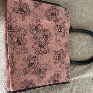 Victoria's Secret Pink Floral Tote with Black Accents